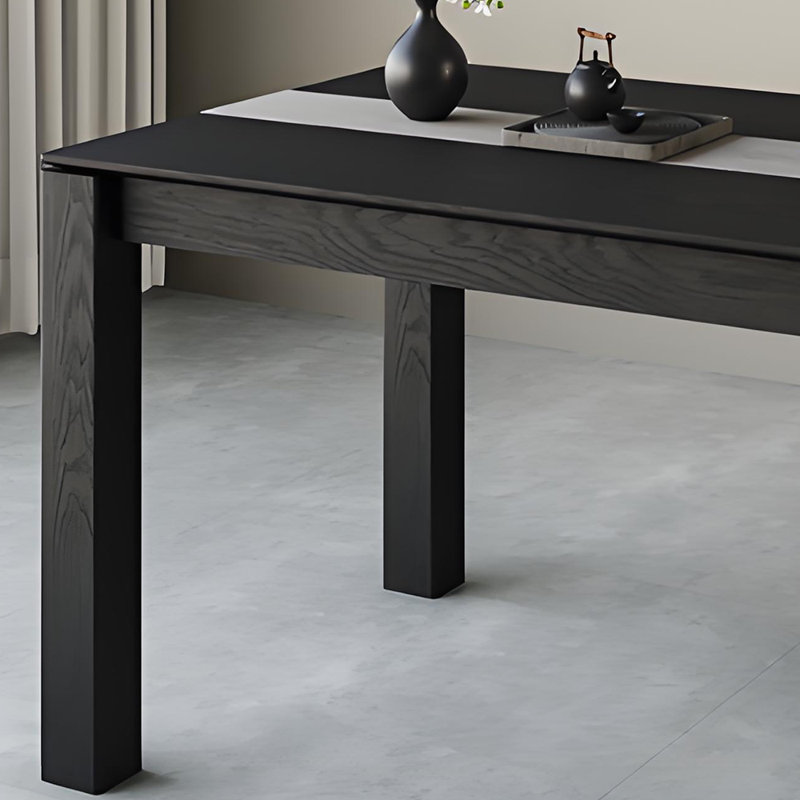 Graceful Nests Furnishings Black Ash Wood Slab Dining Set | Wayfair